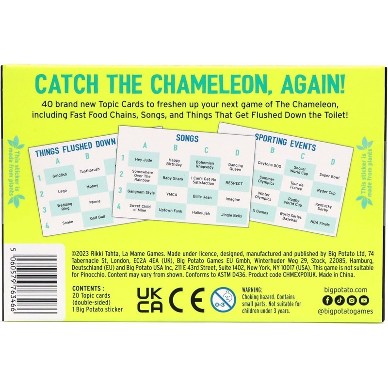Big Potato The Chameleon Board Game Expansion Pack