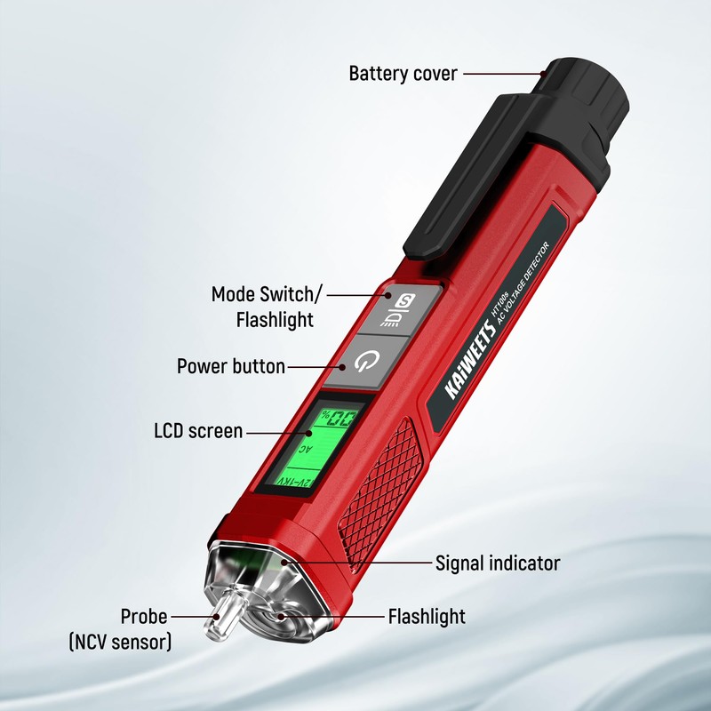 KAIWEETS Voltage Tester/Non-Contact Voltage Tester with Signal Percentage, Dual Range