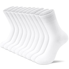 Amutost Women's Thin Cotton Crew Socks – Non-Slip Heel, Breathable & Moisture-Wicking,5-Pack Anti-Slip for Workouts,Casual,Durable Washable Design