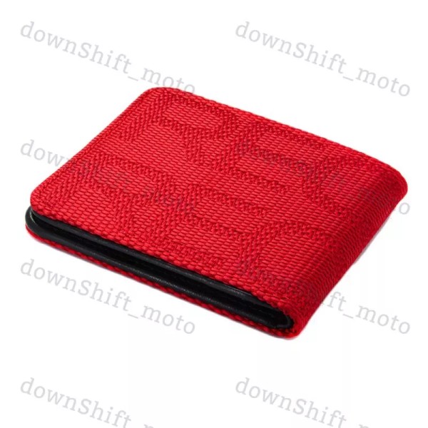 Unbranded Red Custom Stitched Fabric Wallet Bifold Leather Seat Gradation