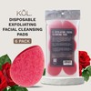 KOL Face Scrubber, Rose Infused Exfoliating Facial Cleansing Pads, Disposable