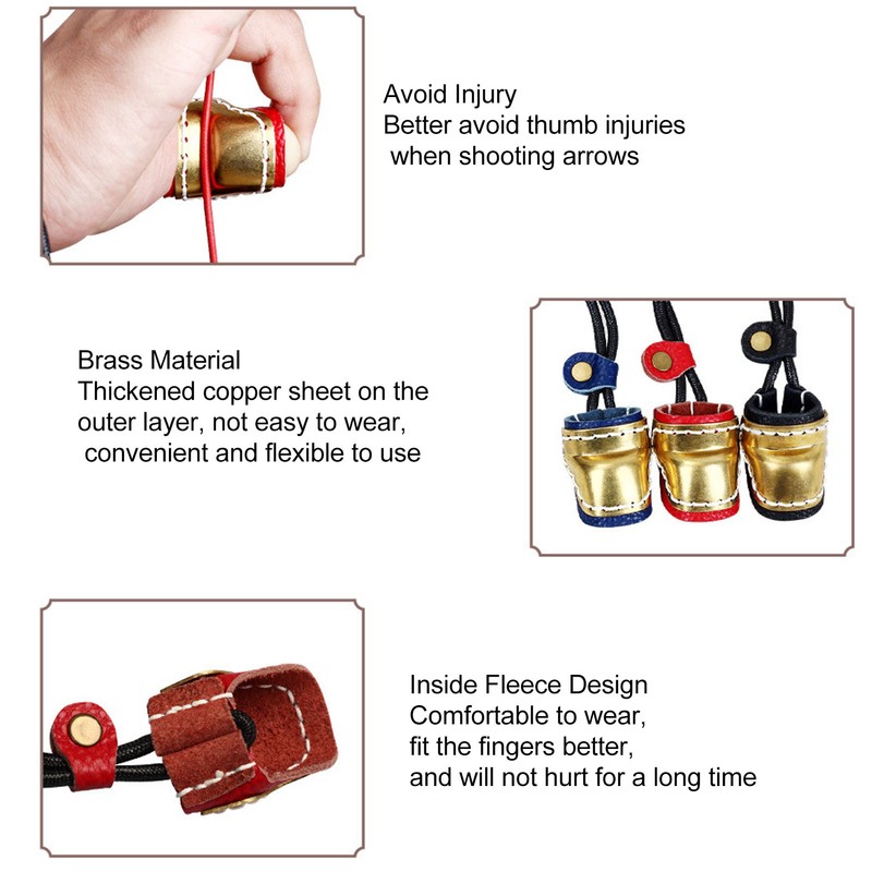 Leather Archery Thumb Ring Archery Finger Protector Guard for Traditional