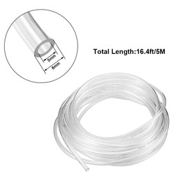 TA-VIGOR Pneumatic Air Tubing, 8mm OD x 5mm ID 5 Meters 16.4ft PU Polyurethane Air Compressor Tube Hose Pipe Clear