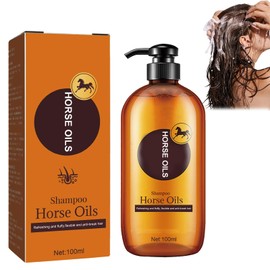 Pflegendes Shampoo mit Pferdeöl, Shampoo Gegen Haarausfall Mit Pferdeöl, Pflegendes Pferdeöl-Shampoo, Anti-Haarausfall und Ölkontrolle, Feuchtigkeitsspendende und Pflegeessenz für Flauschiges Haar.