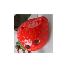 Strawberry 4 Holes Novelty Pendant Ceramic Ocarina. Great Gift, Dexterous, Easy to Carry and Learn. Linn's Arts!