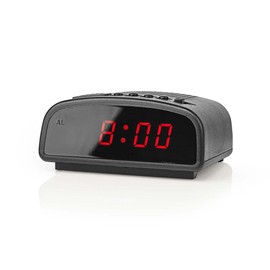 Ex-Pro Retro Digital Bedside Alarm Clock with Snooze Function and 24 Hour LED Display, Mains Powered