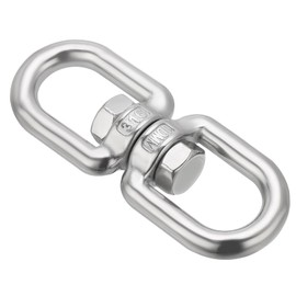 PATIKIL Double End Swivel Eye Hook M10 Working Load 400kg/881lb 316 Stainless Steel Eye to Eye Swivel Shackle Ring Connector Marine Mooring Hanging