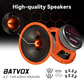 GRTSKY MX80E2 Loudspeaker 8 Inch Midrange 640 Watts 4 Ohms Orange Bullet, Premium Quality Audio Door Speakers for Car or Truck Stereo Sound System, Orange (2 Speakers)