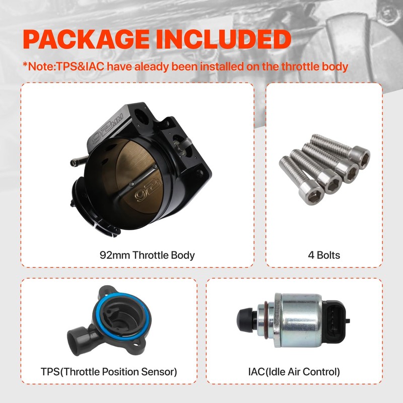 Talynx 92mm Throttle Body Assembly with TPS IAC for GM