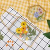 Lrtzizy 3 Packs Pressed Flowers Glass Frames- Golden Hanging Glass