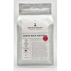 Smokin Beans 2-Pound Costa Rica Tarrazu Freshly Roasted Coffee, Natural Processing, Medium Roast, Premium Whole Bean Specialty Coffee