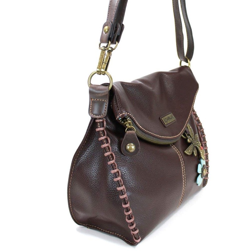 CHALA Charming Crossbody Bag with Zipper Flap Top and Metal