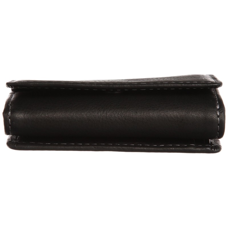 Kanazaichi Kyurokuichi Vegetable Leather Trifold Wallet, Unisex, Black