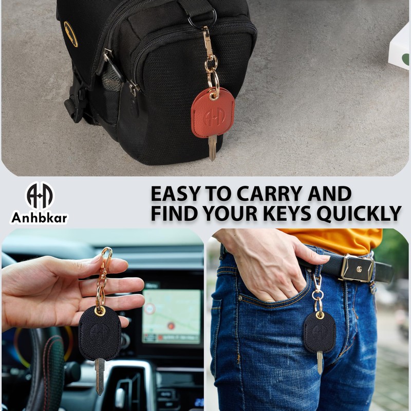 ANHBKAR Leather Keys Sleeve for Broken Car Key Loop Replacement