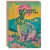 Artery8 Easter Card Bunny Psychedelic Colour Gradient Meadow For Her