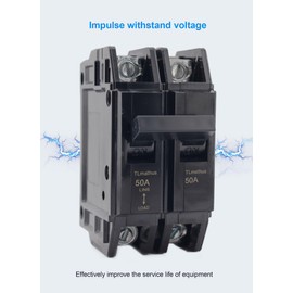 Unit Mount Circuit Breaker, THQC2150WL 2P 50 Amp Breaker, Molded Case Circuit Breaker Feed-Thru, 120/240VAC, Standard