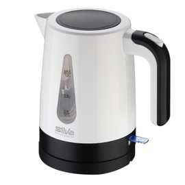 Silva-Homeline KL 1025 Wasserkocher mit verdecktem Heizelement, 1.2 L, 1200 W, schwarz/weiß