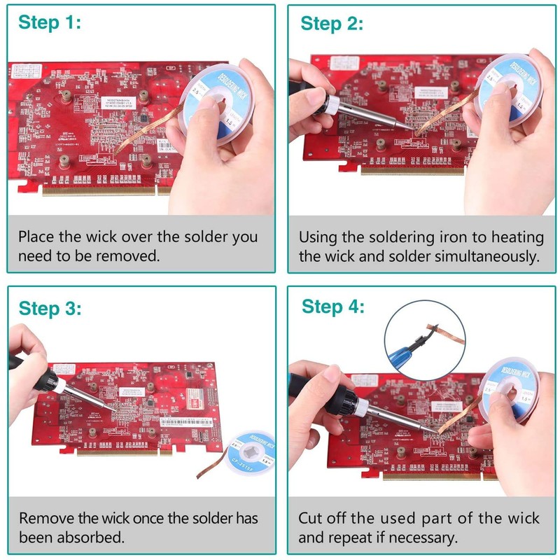 Tabiger 5-in-1 Desoldering Pump & Solder Wick, Solder Removal Tool