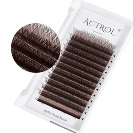 ACTROL YY Eyelashes Extension Lashes Brown D Curl 0.07mm 9mm Lash Volume Extension Easy Fans Y Shaped Premade Soft Eyelashes Supply