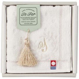 Stylem Takisada-Osaka TF3080Y Initial Towel Handkerchief, Imabari Towel, Gift, 9.8 inches (25 cm), Embroidered, Made in Japan, Gift, Petite Gift, Birthday Gift, Mother's Day, New Life, Household