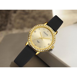 AIYISHI Women's Quartz Watch for Ladies Female Bling Rhinestone Variety Colors Silicon Jelly Colorful Casual Dress Waterproof Analog Lady Wrist Watches (G709 Gold)