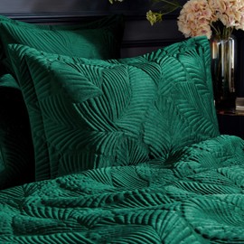 Paoletti Contemporary Palmeria Oxford Pillowcase, Emerald, 50 x 75 cm