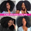 Afro Kinky Curly Human Hair Wigs Upgrade V Part Wigs