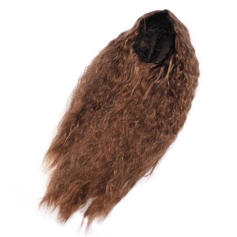 Light Brown Wave Wig Adjustable Charming Breathable Comfortable Fluffy Heat