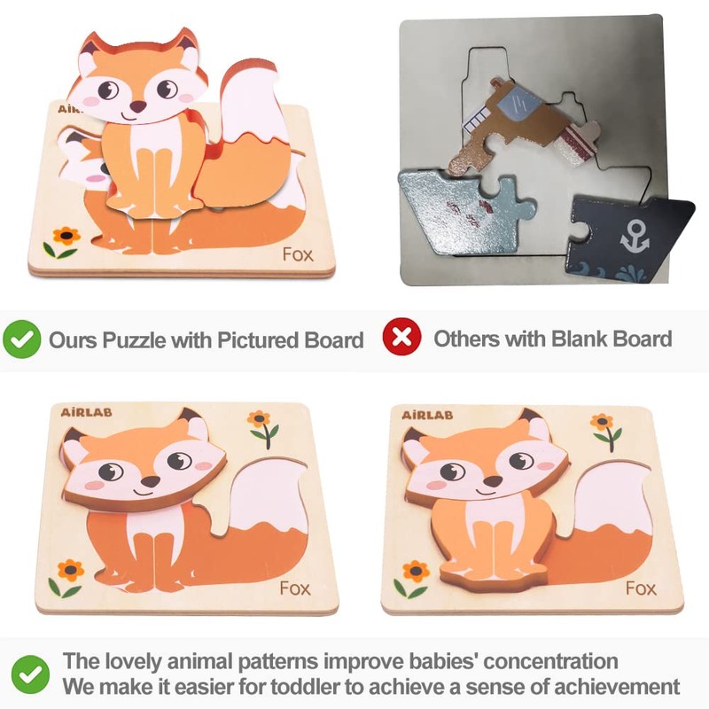 Airlab Wooden Puzzles for Toddlers Over 1 2 3+ Year