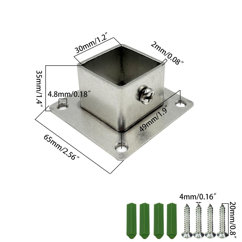 Yuqim 4 Pack Post Bases Square Deck Post Brackets Post