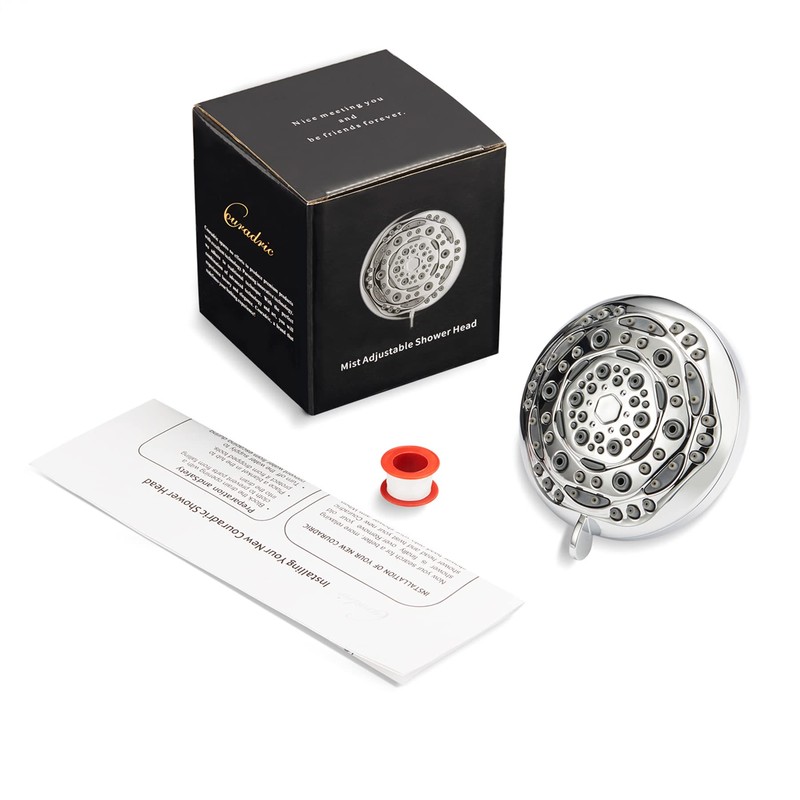 Couradric 7-Function Luxury Shower Head, High Pressure Adjustable Shower Head