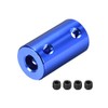uxcell 6mm to 7mm Bore Rigid Coupling Set Screw L25XD14 Aluminum Alloy,Shaft Coupler Connector,Motor Accessories,Dark Blue