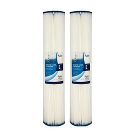 Pack of 2 - Whole House 20" x 4.5" Full Flow Pleated Polyester Sediment Filter Replacement Cartridge 30 Micron - Compatible with Pentek R30-20BB