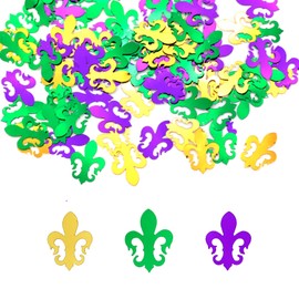 HIXNUG 1OZ Mardi Gras Confetti Decorations Masquerade Fleur De Lis Party Supplies Centerpiece Carnival Theme Party Sequins Holidays Table Favor Decorations