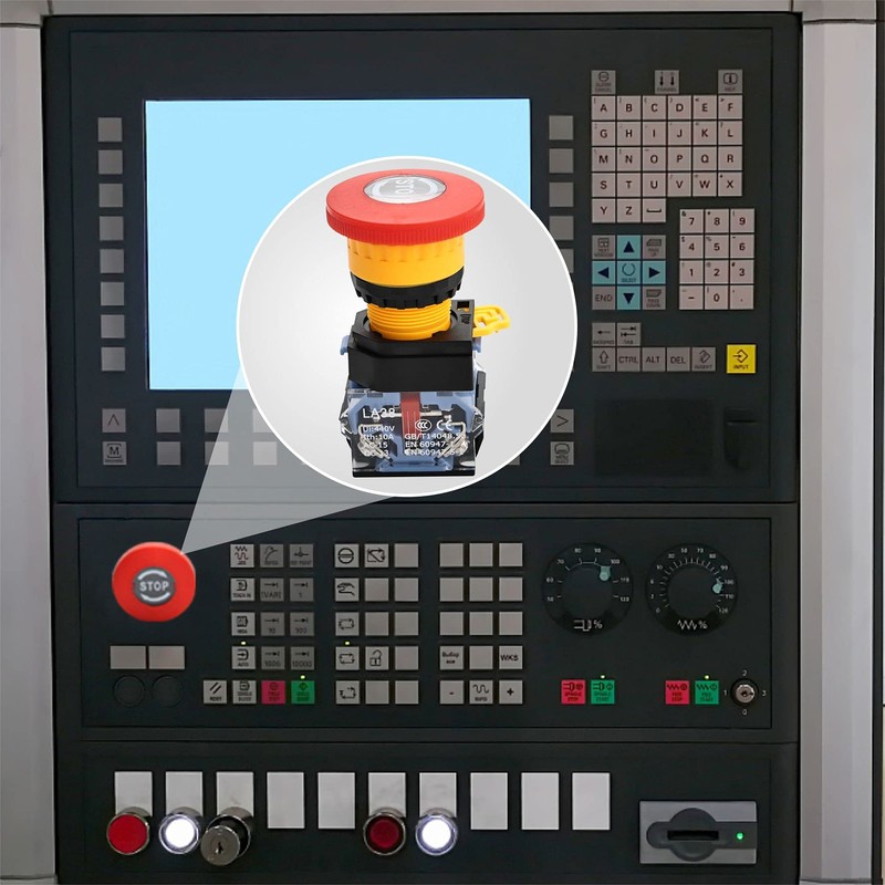 APIELE 22mm Red Stop Singal Mushroom Emergency Stop Push Button