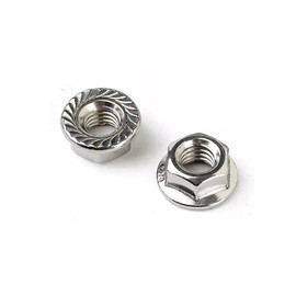 Flange Nuts Stainless Steel A2 DIN 6923 Flange Nut with Locking Toothing (Thread: M3, Quantity: 10 Pieces)