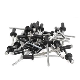 ISPINNER 100pcs 1/8" x 3/8" Aluminum Blind Rivets, 3.2 x 10mm Pop Rivets, Pack of 100 (Black)