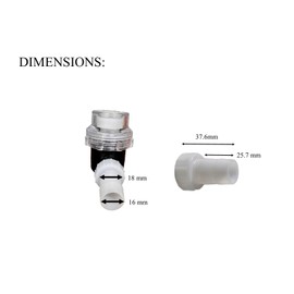Inline Milker Filter, Clear Plastic Housing with White Connectors, for Milking Machines Portable or Fixed. (1Pc)