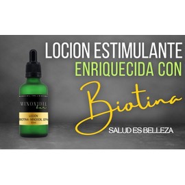 Locin estimulante para cabello, barba y cejas, enriquecida con biotina, UNISEX - al 10, presentacin de 50 ml por botellas, incluye gotero             