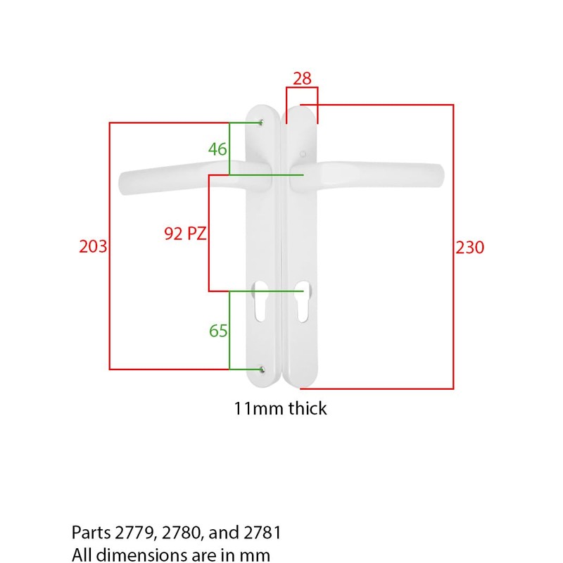 Hoppe Asgard Door Handle 203mm Screw Fix 92pz Old Everest