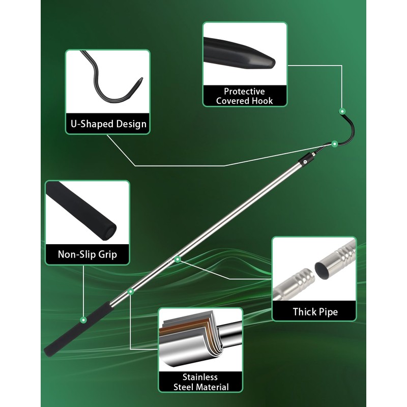 Quynhni Snake Hooks, Heavy Duty Snake Hook Reptile Catcher Stick