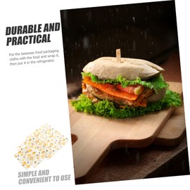 Minkissy 3pcs Beeswax Food Wraps Reusable Washable Food Grade Cotton Sandwich Wraps Perfect for Picnics and Kitchen Storage