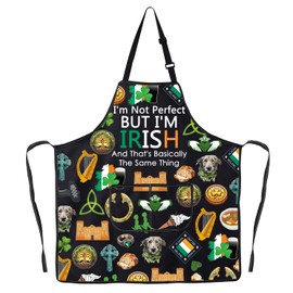 MYSOMY Irish Kitchen Apron Ireland Chef Gifts Irish Cooking Apron Irish Blessing Gifts Ireland Apron (IRISH UK1)
