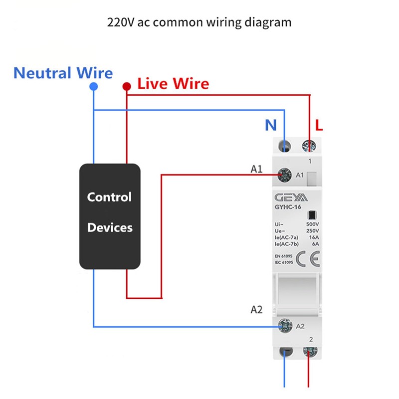 GEYA Automatic Modular Contactor Household Circuit Control Din Rail Mount