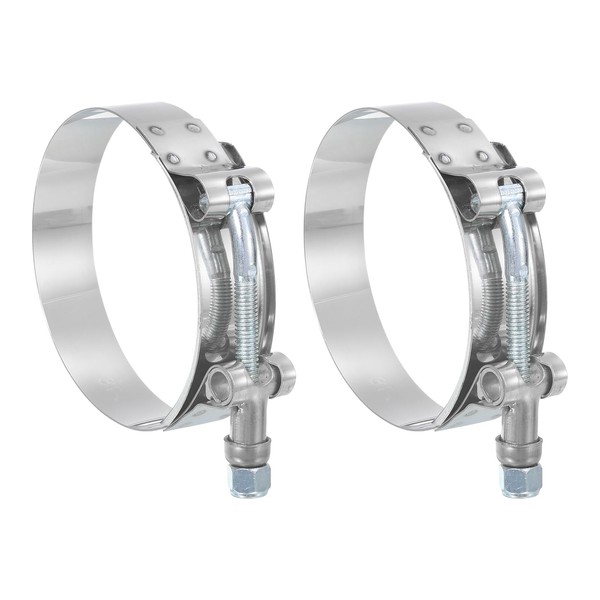 sourcing map T-Bolt Hose Clamp 2Pcs Working Range 70-78mm 201