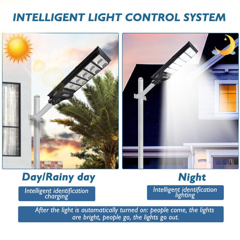 MUCH 1000W LED Solar Street Light PIR Motion Sensor Waterproof