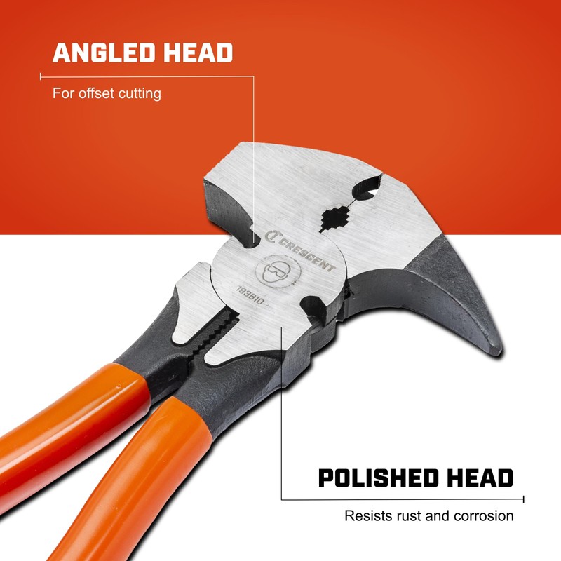 Crescent 10" Dipped Handle Heavy-Duty Solid Joint Fence Tool Pliers