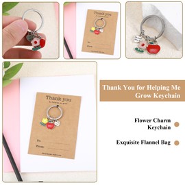 2pcs Teachers Appreciation Gifts, Teacher Gifts for Women, Teachers Keychain for Best Teacher Christmas End of Year Birthday Leaving Going Away Back to School Thank You for Helping Me Grow