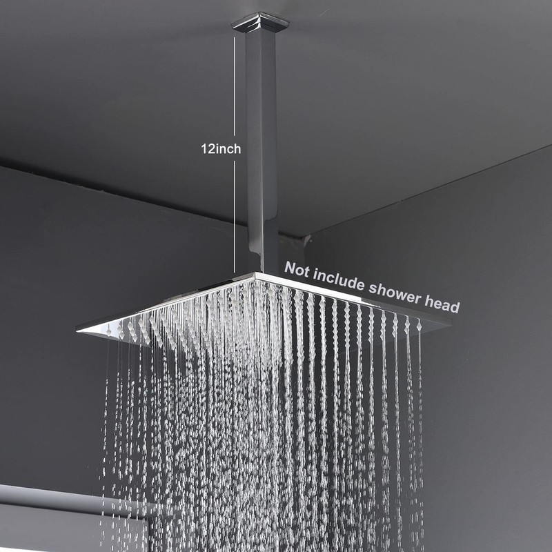 Enga Polished Chrome 12 Inch Square Ceiling Mount Shower Arm