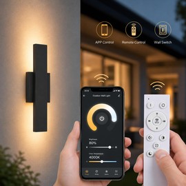 OUVR Outdoor LED Wall Light, Modern Exterior Sconce, Waterproof Porch Light